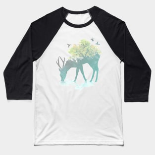 Surrealistic Deer Baseball T-Shirt